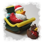 Santa's sleigh<br />and reindeer ducks