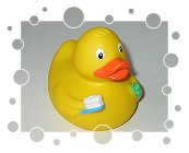Ente mit Zahnbürste